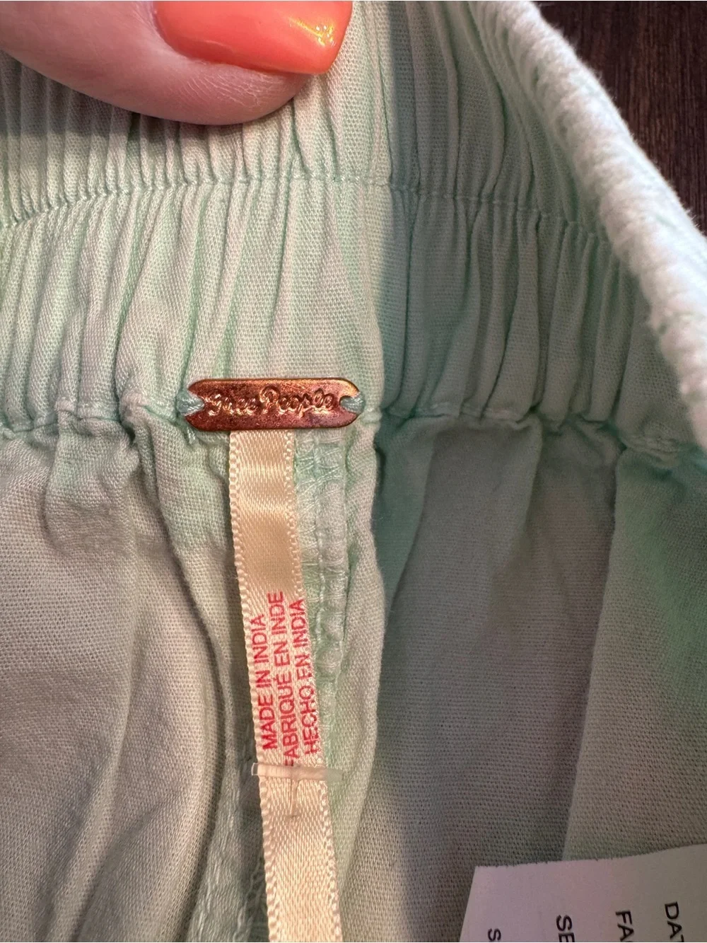 Free People Get Free Poplin Shorts Mineral Sea XS Sample NWOT MSRP $58
